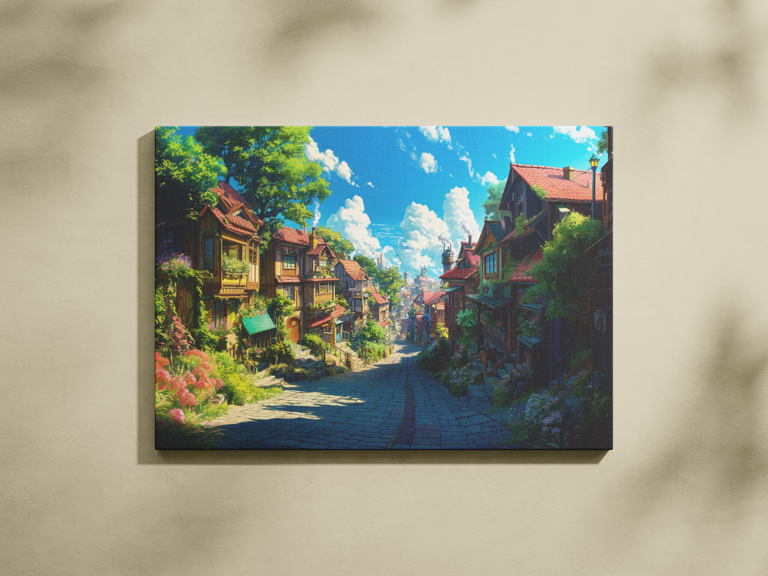 raxxa Canva: Weg durch ein Fantasy Dorf im Anime Stil - Imagen 2