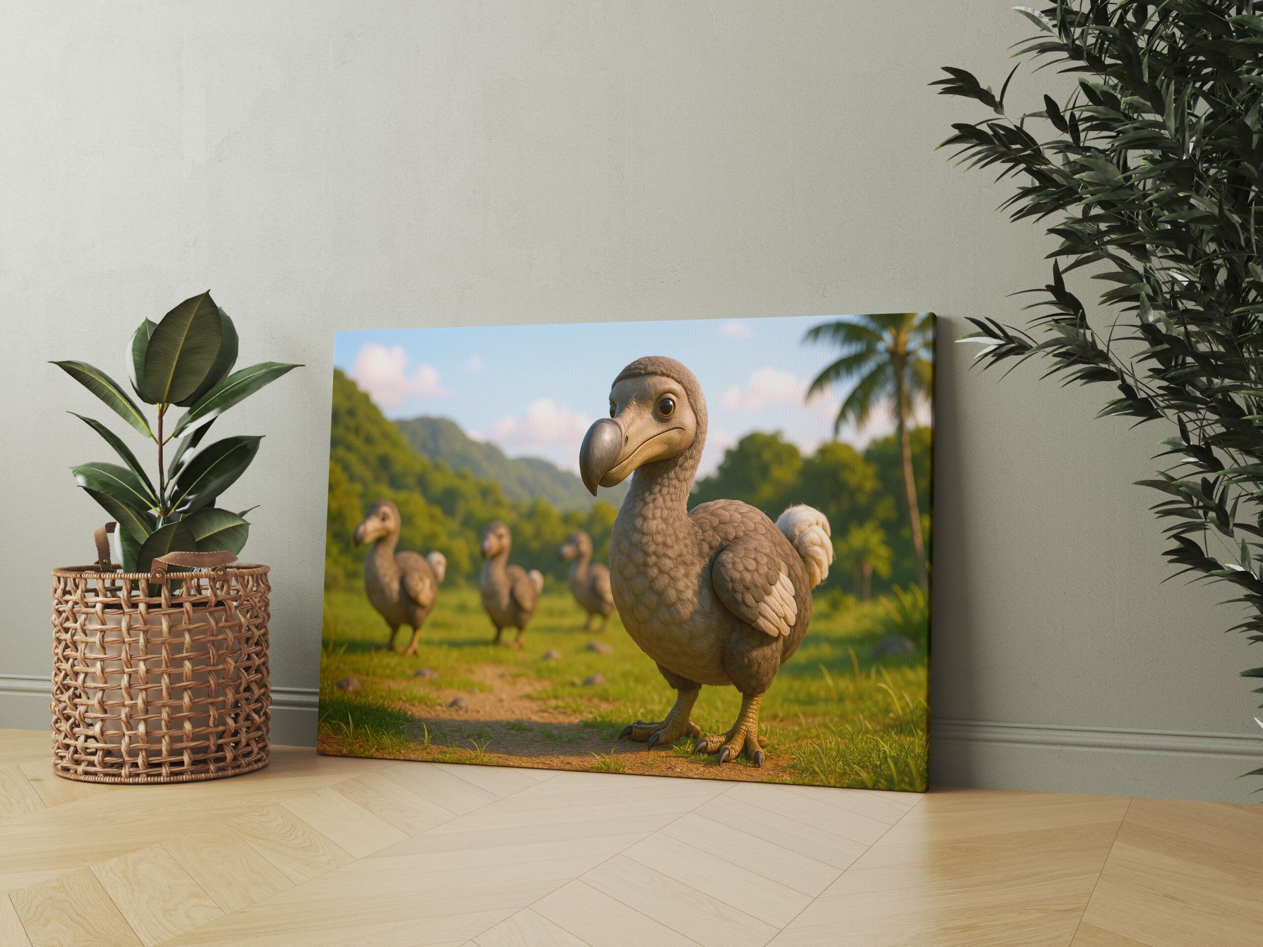 raxxa Canva: Ausgestorbene Tiere - Neugieriger Dodo im Comic-Stil – Bild 2