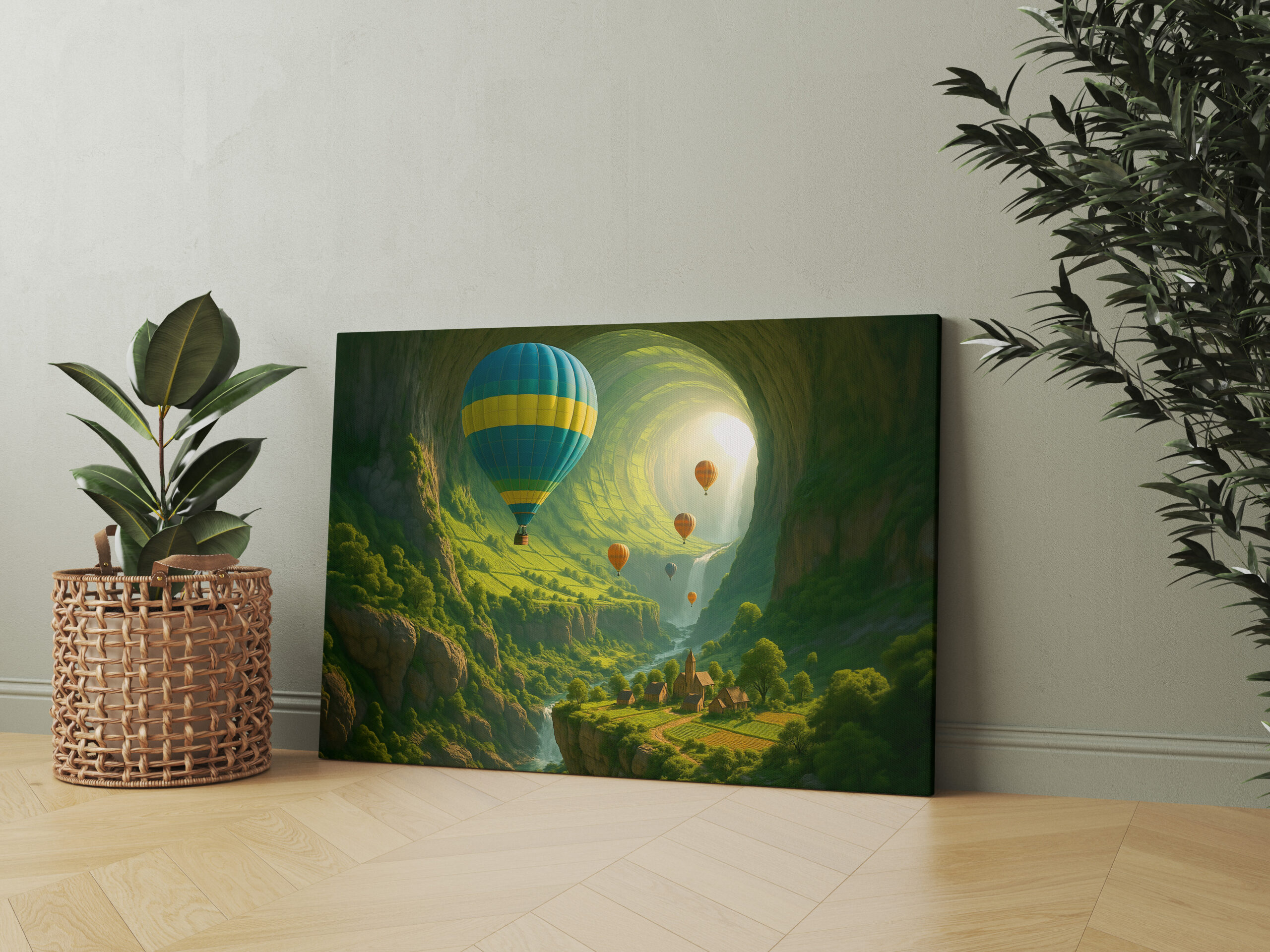raxxa Canva: Das leuchtende Tal der Ballons - Flug durch das Tor der Natur