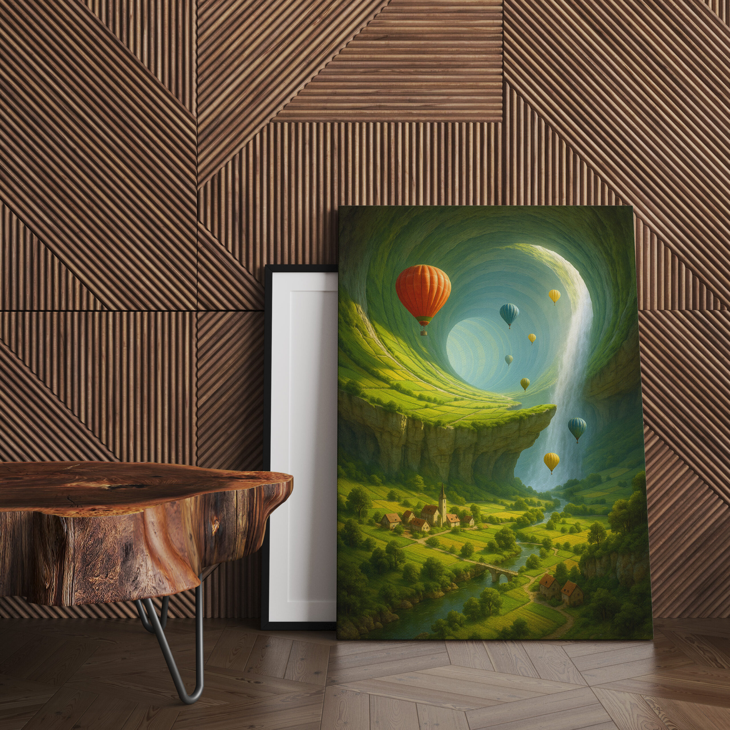 raxxa Canva: Tunnel-Tal mit Heißluftballons und Wasserfall - immagine 2
