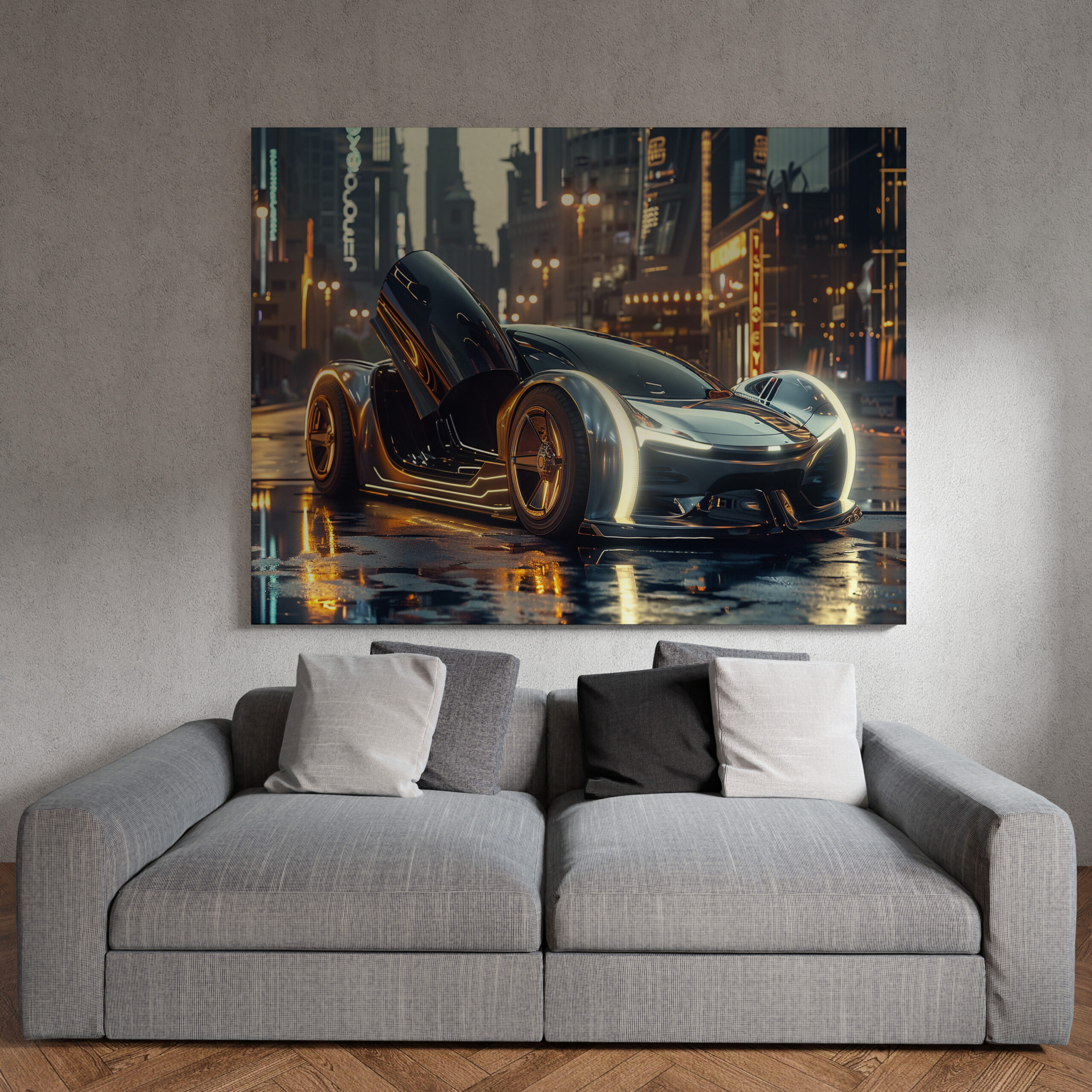 raxxa Canva: Futuristisches Luxusauto in Neonstadt – Image 3