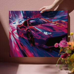 raxxa Canva: Neon Speed – Rausch der Großstadt