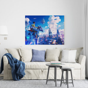 raxxa Canva: Stadt der Zukunft – Reiter über den Wolken