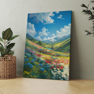 raxxa Canva: Blumenmeer im Tal der Träume - im Anime Stil