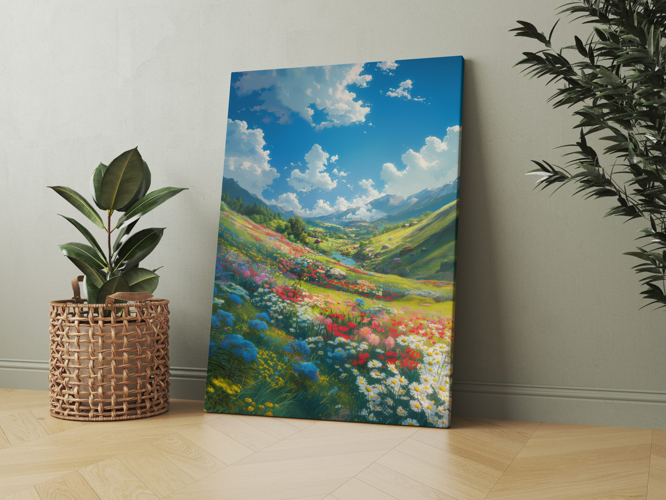 raxxa Canva: Blumenmeer im Tal der Träume - im Anime Stil
