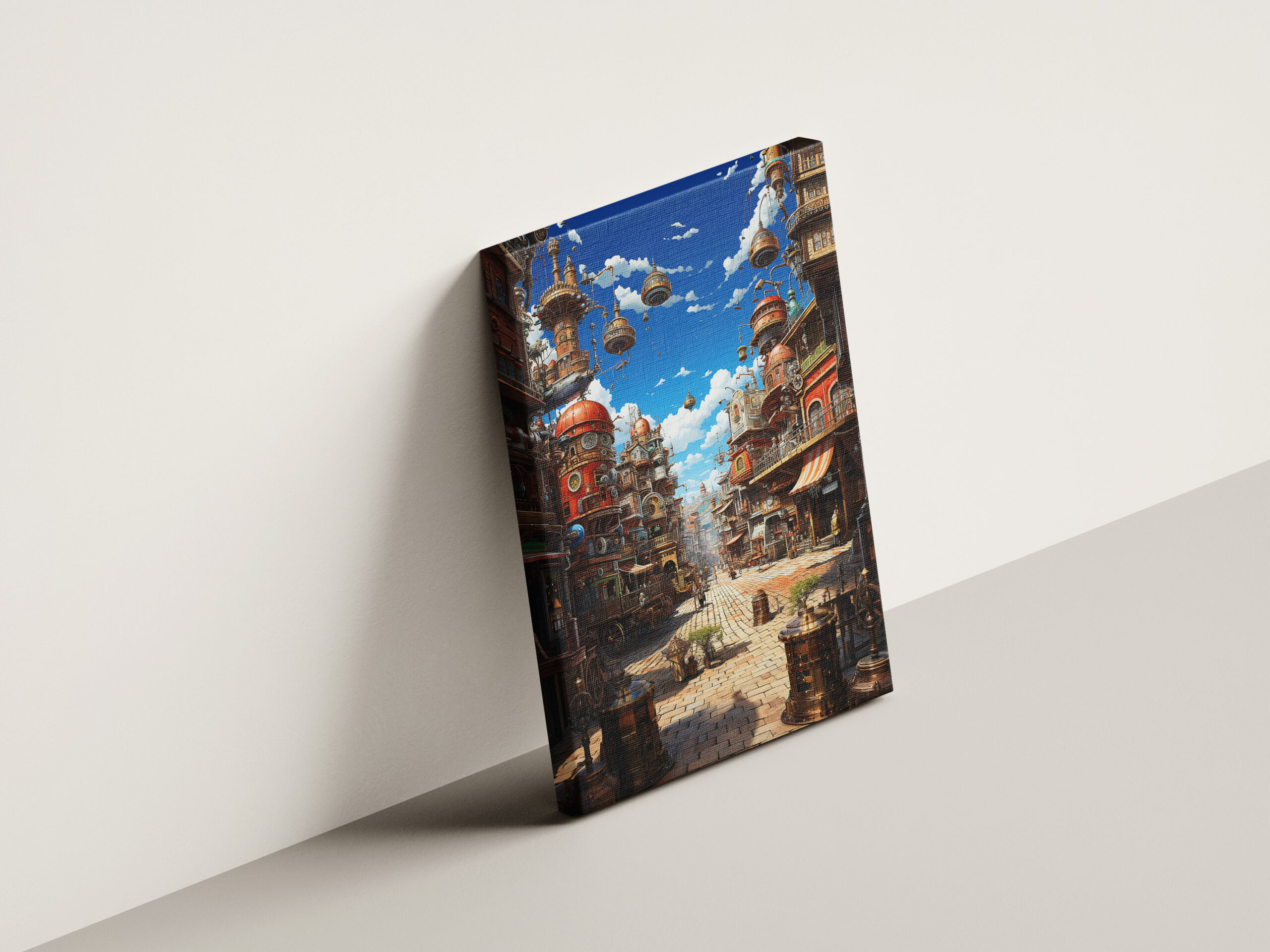 raxxa Canva: Schwebende Türme der Zukunft - Anime Steampunk - Imagen 3