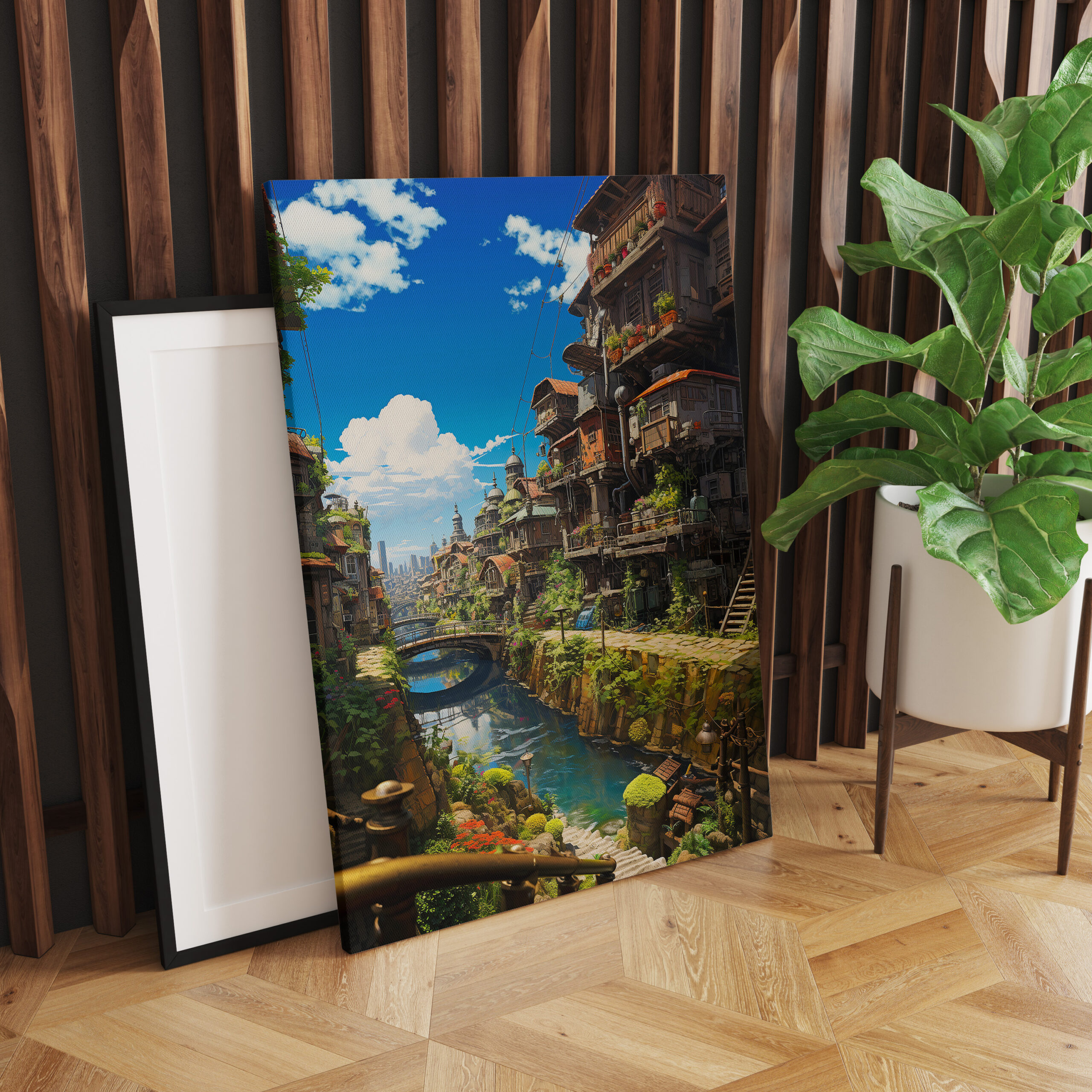 raxxa Canva: Verwunschene Gasse am Wasserkanal - Anime Steampunk – Image 2