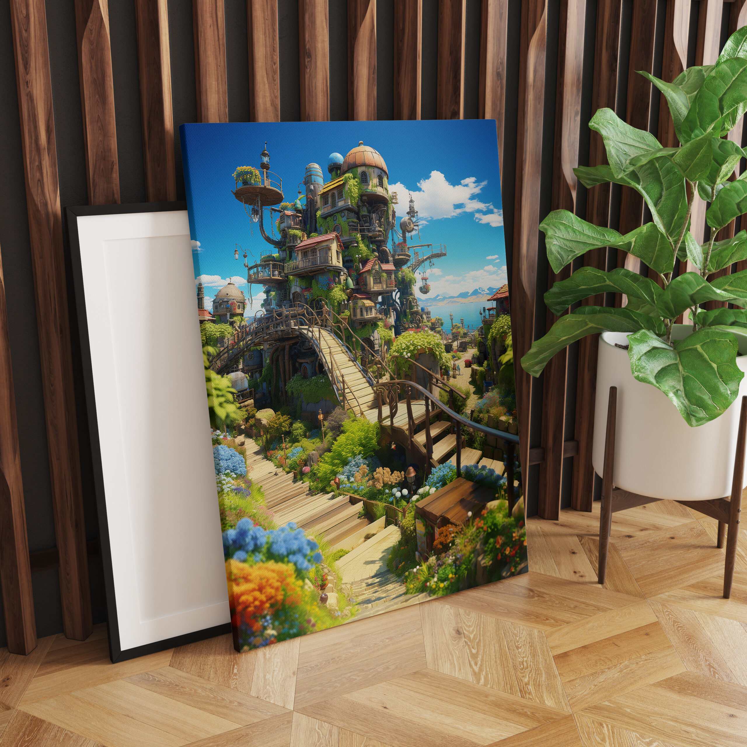 raxxa Canva: Turm der tausend Gärten - Anime Steampunk