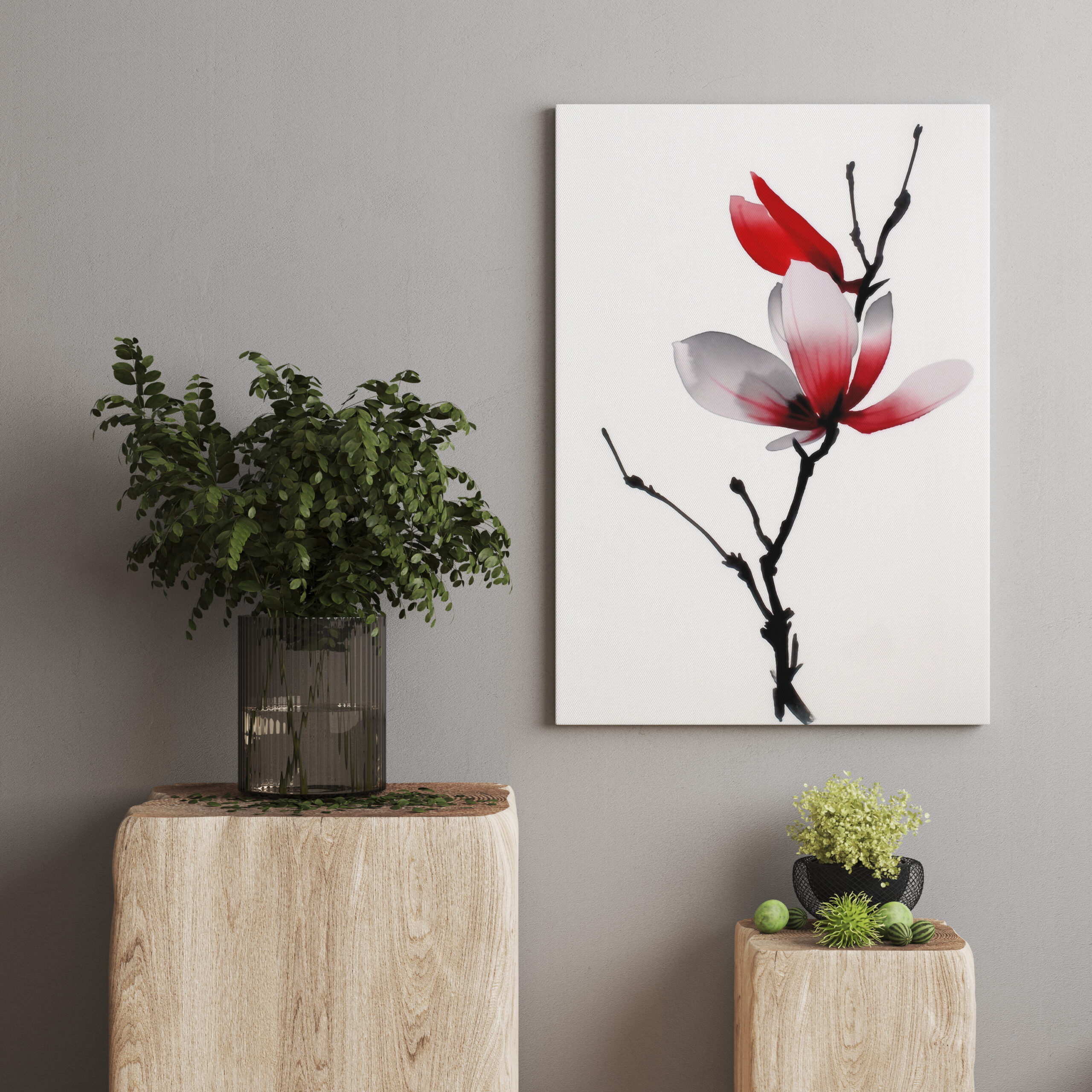 raxxa Canva: Japanische Sumi-e Magnolie
