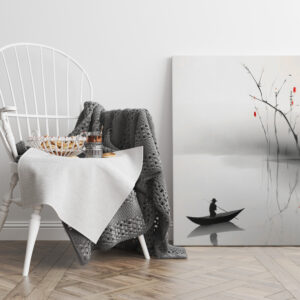 raxxa Canva: Boot in ruhigem See