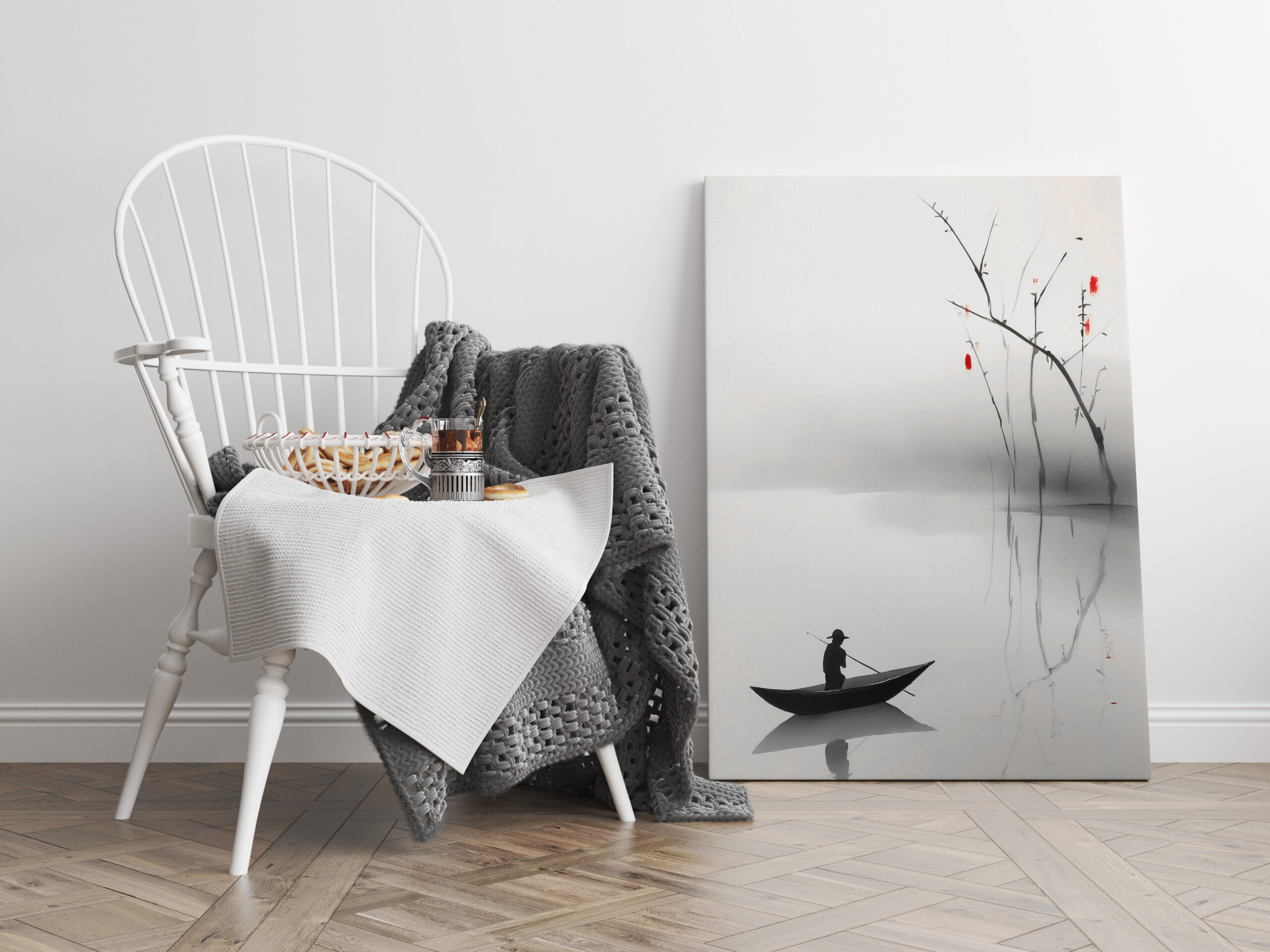 raxxa Canva: Boot in ruhigem See