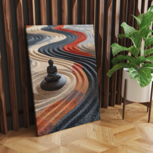 raxxa Canva: Buddha Statue in buntem Zen Sand