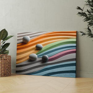 raxxa Canva: Zen Steine mit buntem Sand