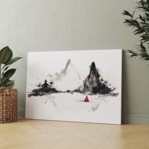 raxxa Canva: Meditierender Möch in den Bergen