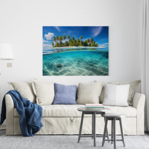raxxa Canva: Palmeninsel und türkisblaues Meer