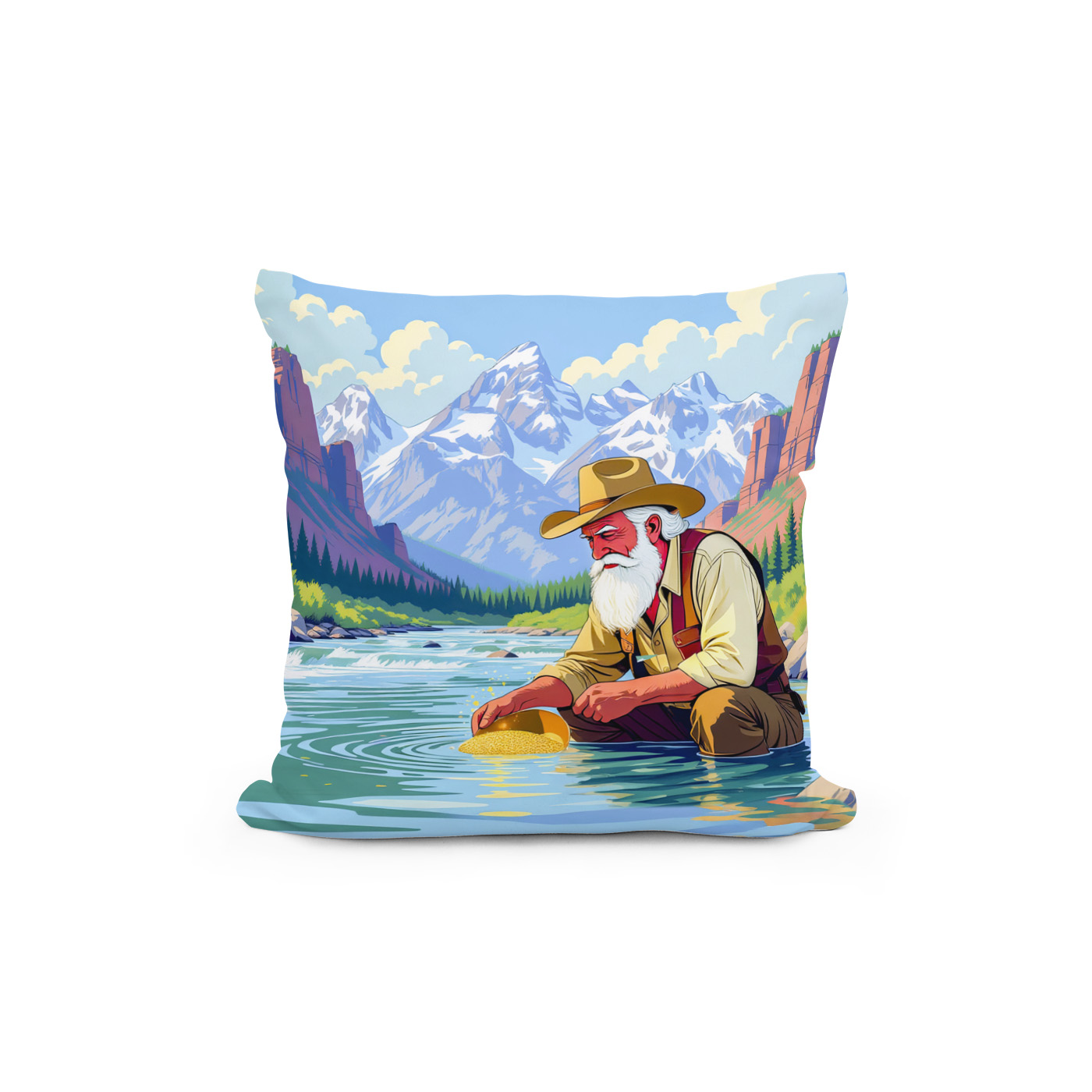 Kissen: Grandpa gold panning at Yukon River - immagine 2