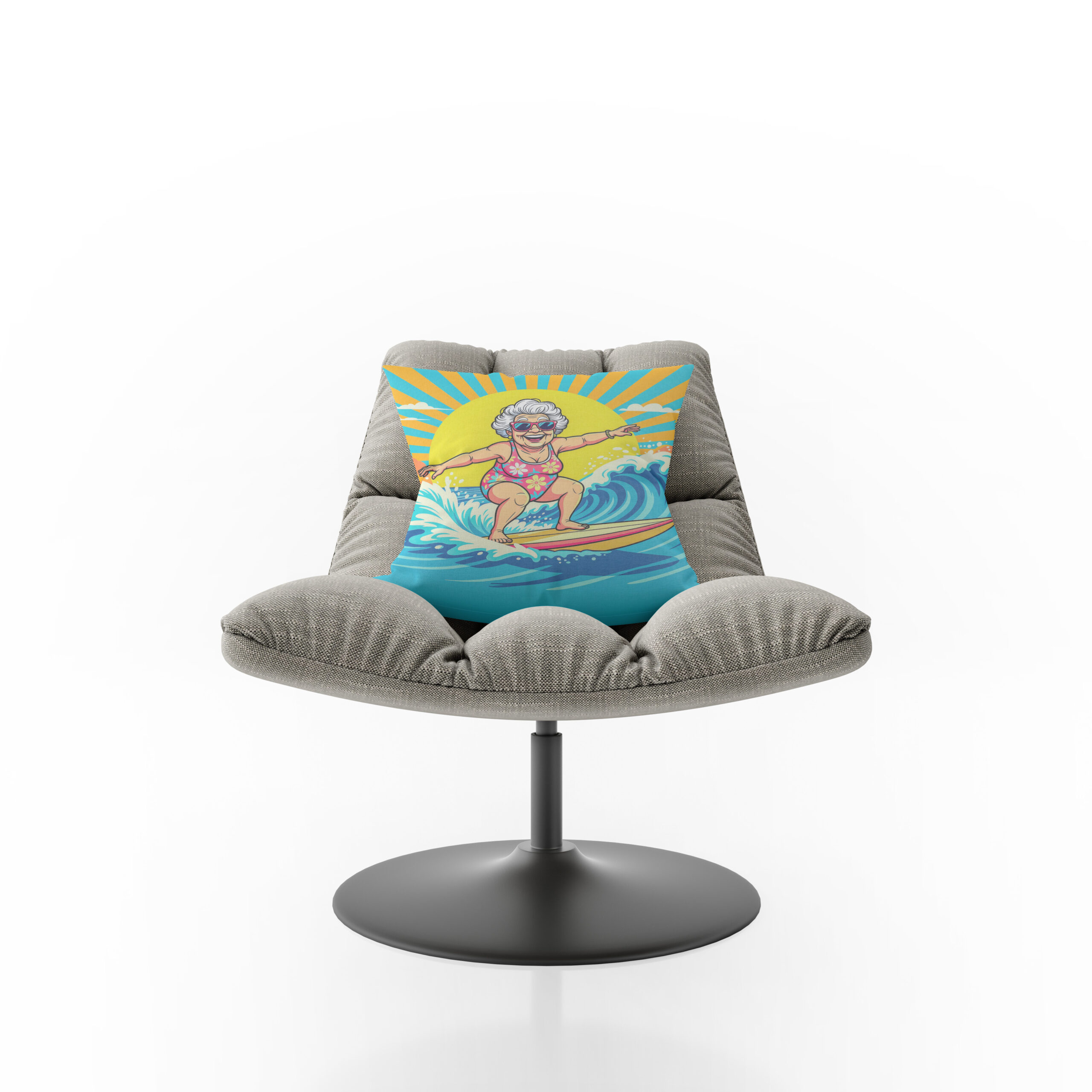 Kissen: Grandmother Surfing Illustration - immagine 2
