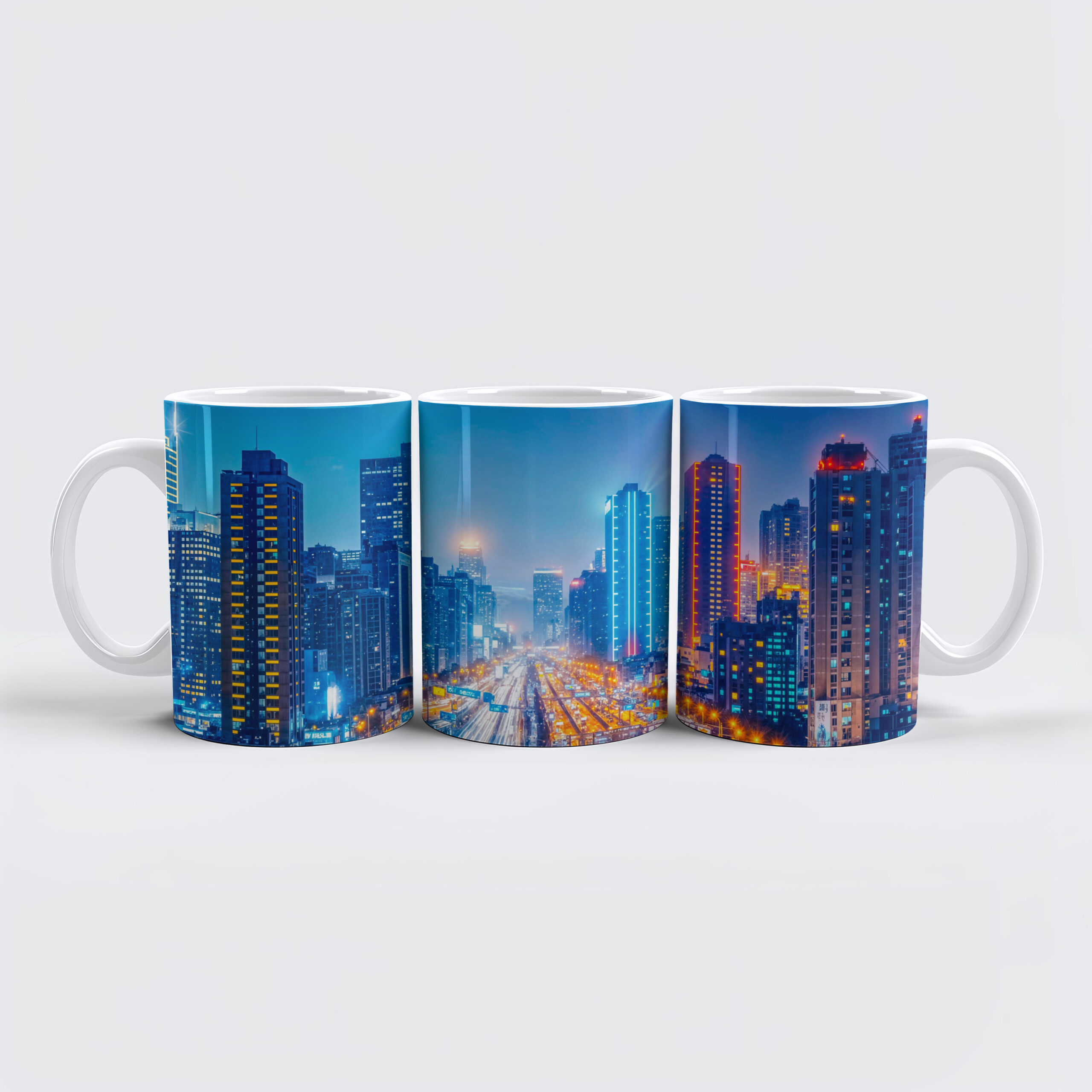raxxa Premium-Tasse: Roads Through Big City Skyline