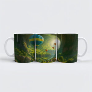 raxxa Premium-Tasse: Das leuchtende Tal der Ballons - Flug durch das Tor der Natur