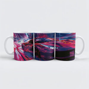 raxxa Premium-Tasse: Neon Speed – Rausch der Großstadt