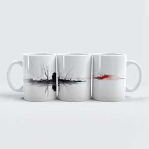 raxxa Premium-Tasse: Angler am Wasser - japanische Tuschezeichnung