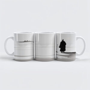 raxxa Premium-Tasse: Mönch am Wasser - japanische Tuschezeichnung
