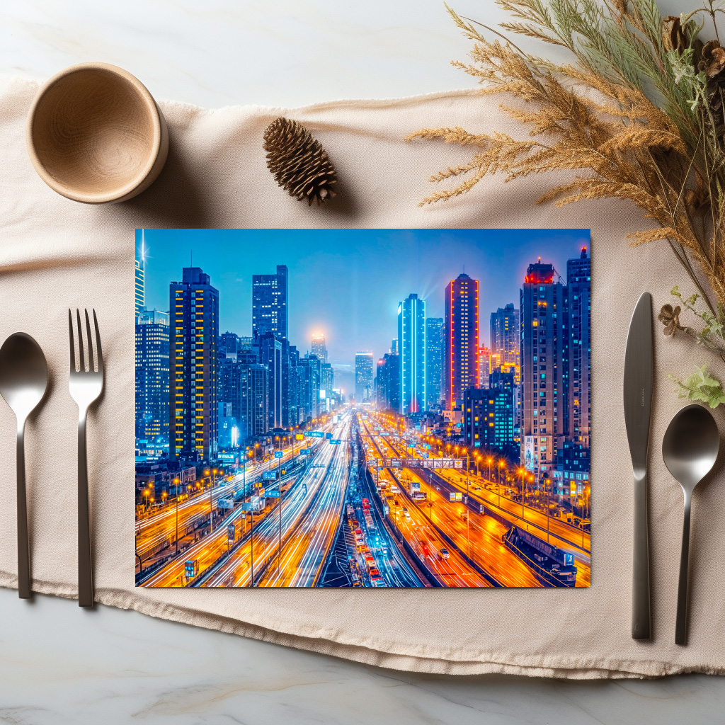 raxxa Premium-Tischset: Roads Through Big City Skyline – Image 2