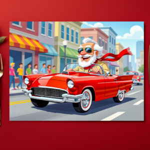 raxxa Premium-Tischset: Grandpa driving a convertible car