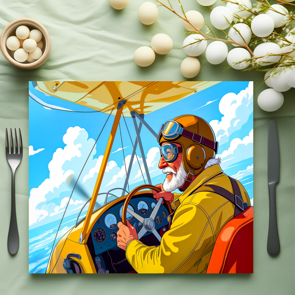 raxxa Premium-Tischset: Grandpa flying a plane - immagine 3
