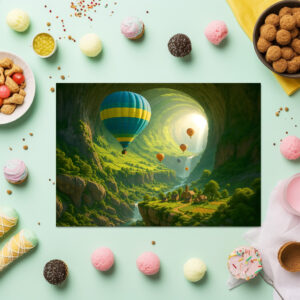 raxxa Premium-Tischset: Das leuchtende Tal der Ballons - Flug durch das Tor der Natur