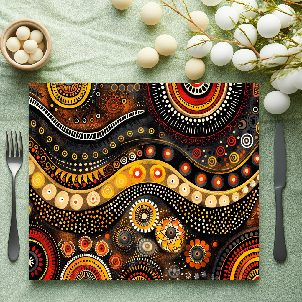 raxxa Premium-Tischset: Aborigine inspirierte Traumzeit Muster – Image 2