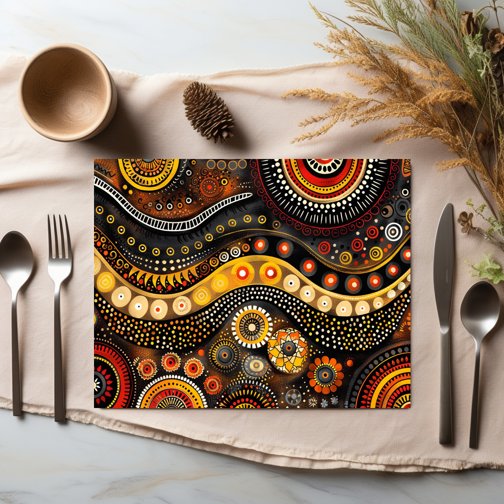 raxxa Premium-Tischset: Aborigine inspirierte Traumzeit Muster