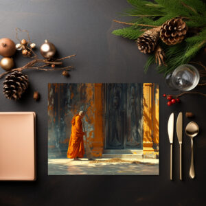 raxxa Premium-Tischset: Die Kunst der Einfachheit - buddhistischer Mönch