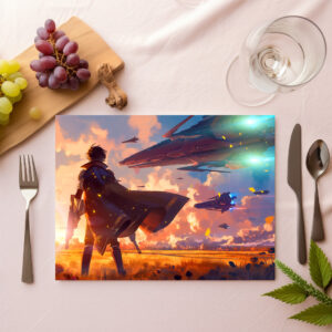 raxxa Premium-Tischset: Dämmerung des Widerstands - Science Fiction Anime