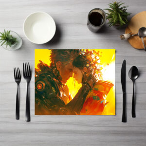 raxxa Premium-Tischset: Zwischen Stahl und Seele - Anime Stil