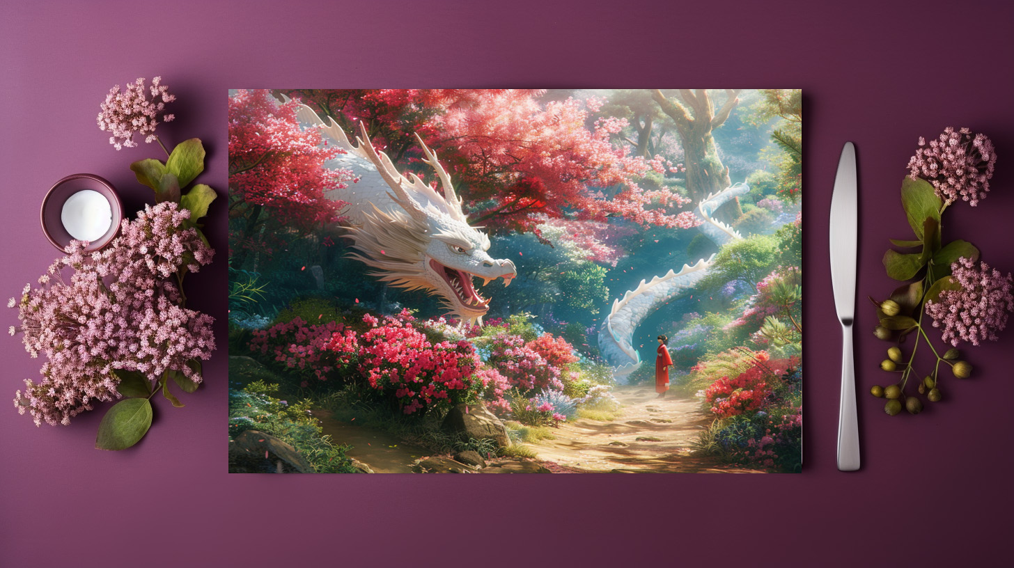 raxxa Premium-Tischset: Die Begegnung mit dem Drachengeist - Anime Stil – Image 3