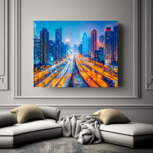 Poster: Roads Through Big City Skyline