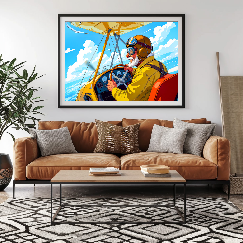 Poster: Grandpa flying a plane