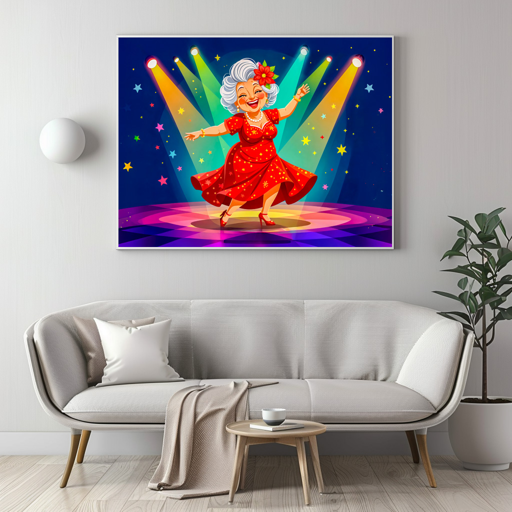 Poster: Grandmother Dancing on Stage Illustration - immagine 3