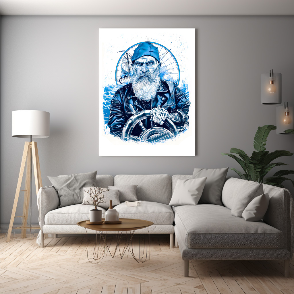 Poster: Sailor Steering Ship Wheel In Maritime Setting - immagine 3