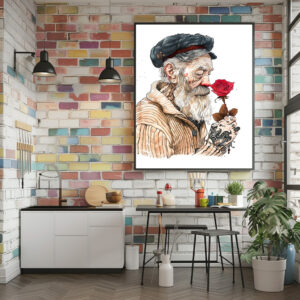 Poster: Sailor Holding Red Rose In Romantic Gesture
