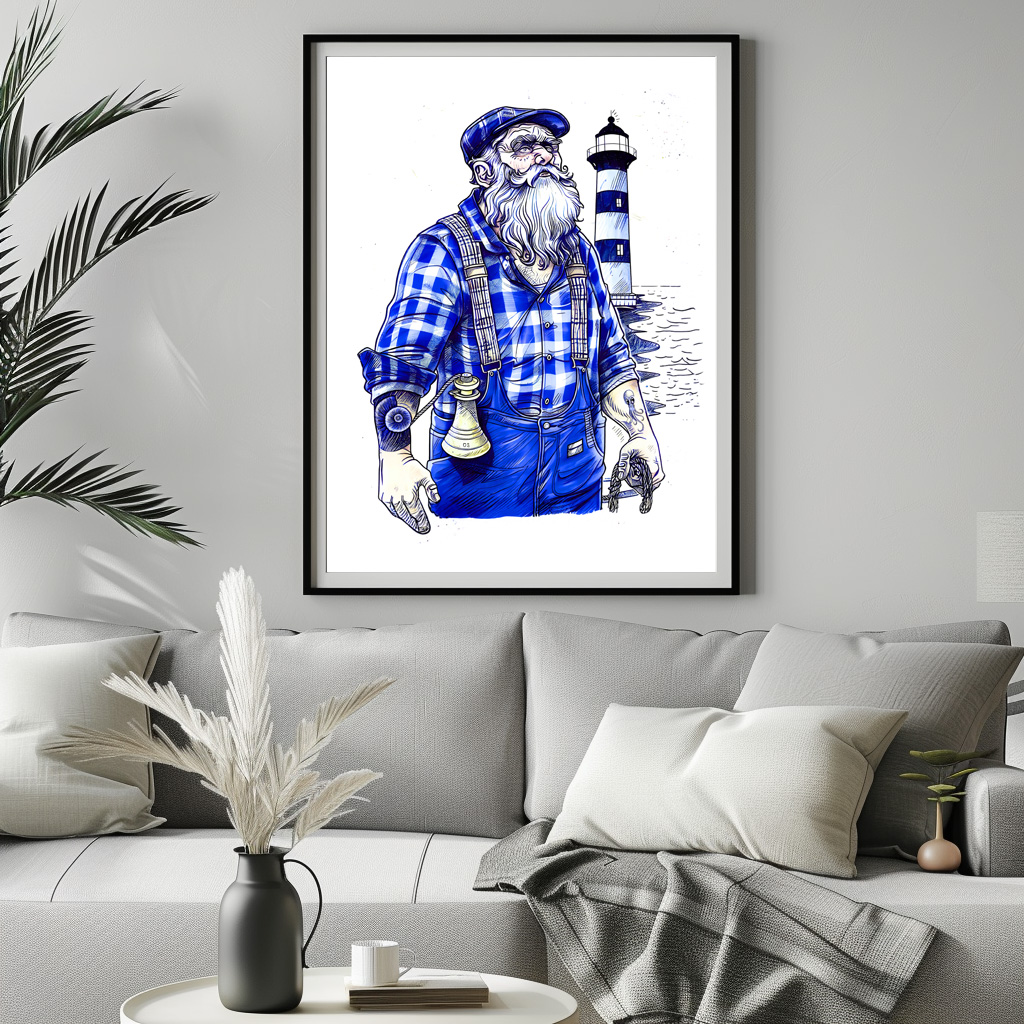 Poster: Sailor Holding Bell Standing Near Coastal Lighthouse - immagine 2