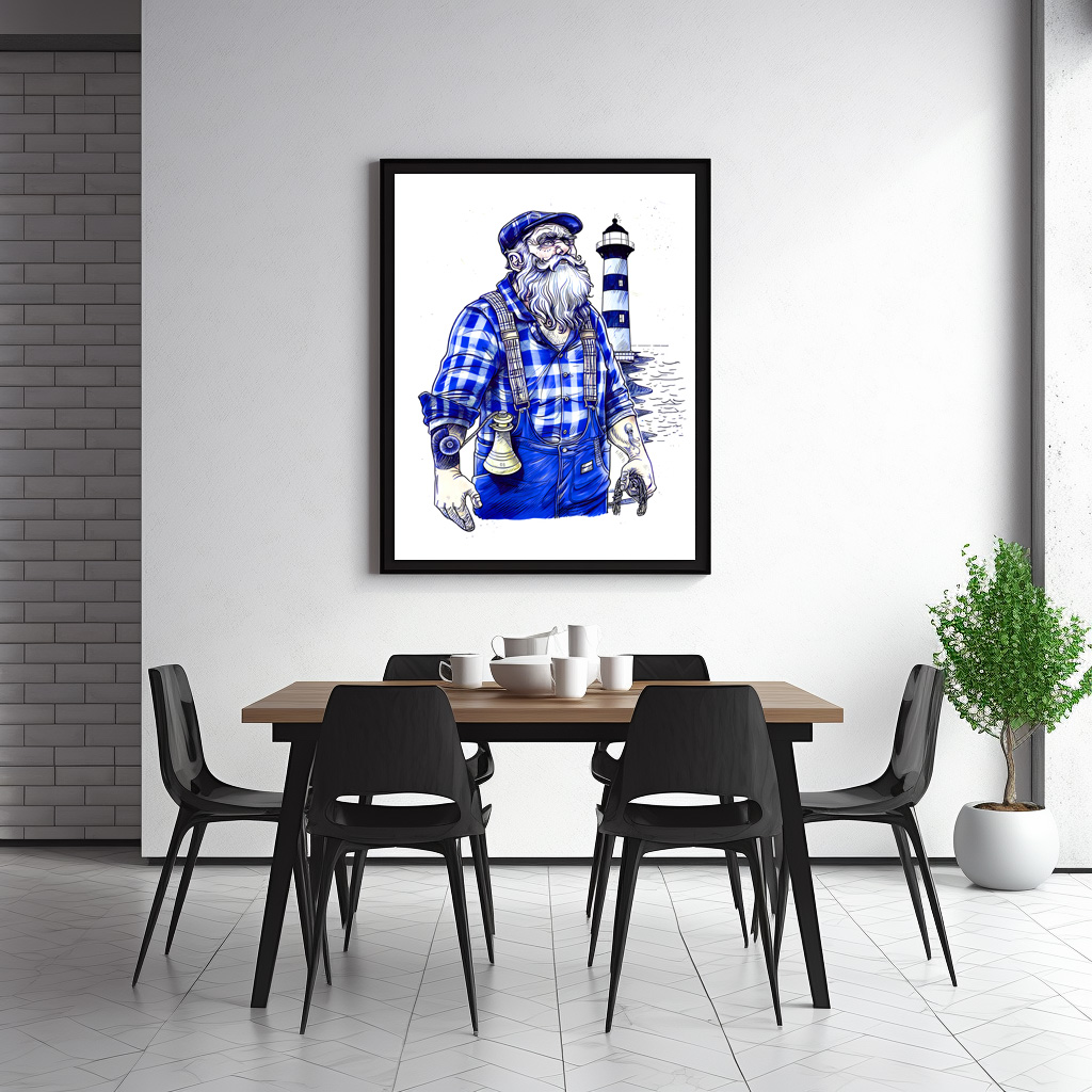 Poster: Sailor Holding Bell Standing Near Coastal Lighthouse - immagine 3