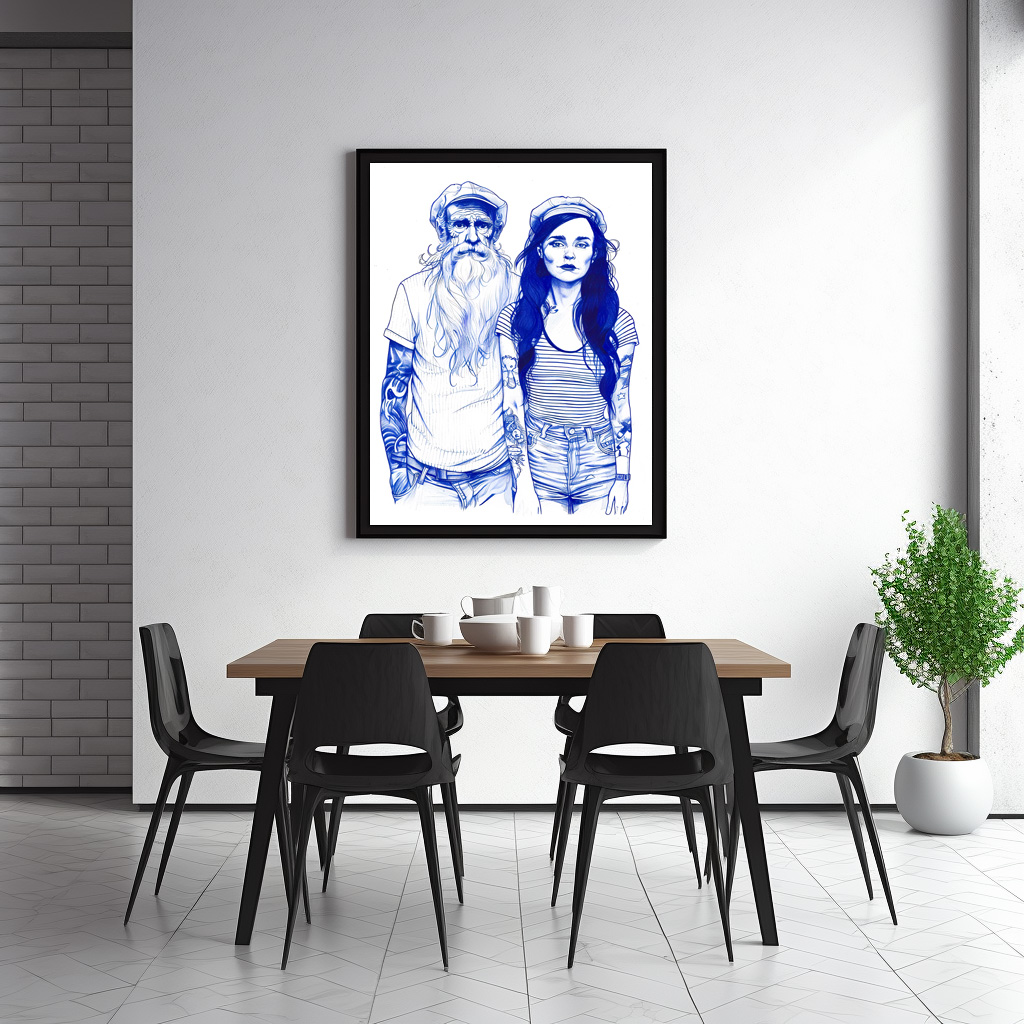 Poster: Sailor Standing Beside Tattooed Woman In Portrait - immagine 2
