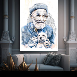 Poster: Sailor Holding Small Westie Dog In Arms