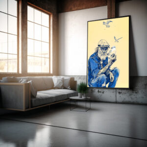 Poster: Sailor Sitting Calmly Surrounded By Several Birds