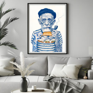 Poster: Old Sailor Eating Sandwich