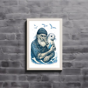 Poster: Elderly Sailor with Seal on Christmas