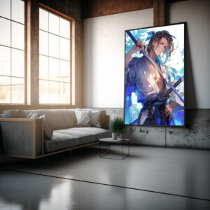 Poster: Junger Samurai im Anime-Stil