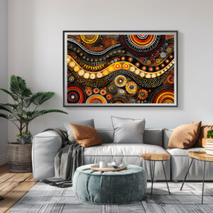 Poster: Aborigine inspirierte Traumzeit Muster